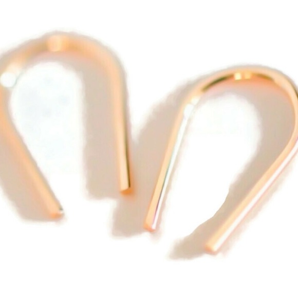 Tiny 1/2” 14K Yellow Gold Filled Arch U Shaped Open Threader Minimalist Earrings - Picture 3 of 7